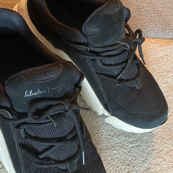 Salvatore Ferragamo Women's Black Nero Suede sneakers size 8.5 - Picture 8 of 9